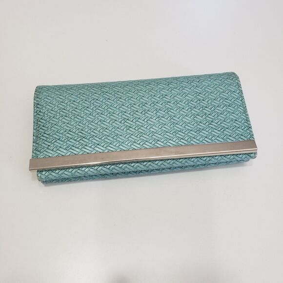Woven Print Light Teal Woman's Wallet, Approx. 8 x 4 - Picture 7 of 7